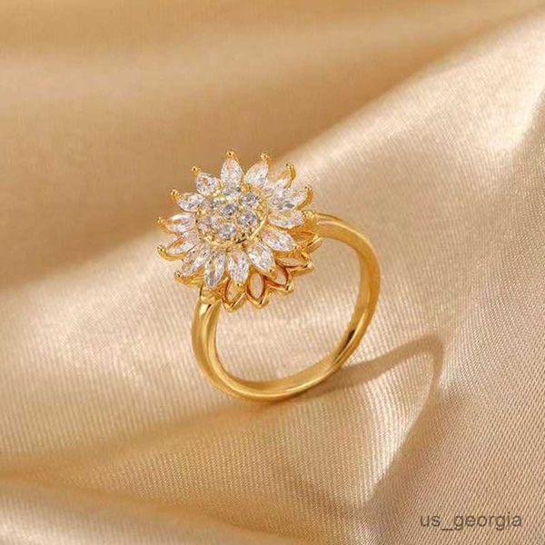 band rings european and american fashion sunflower open ring for women to relieve anxiety and decompression 360° rotating flower jewelry r23, Silver
band rings european and american fashion sunflower open ring for women to relieve anxiety and decompression 360° rotating flower jewelry r23, Silver