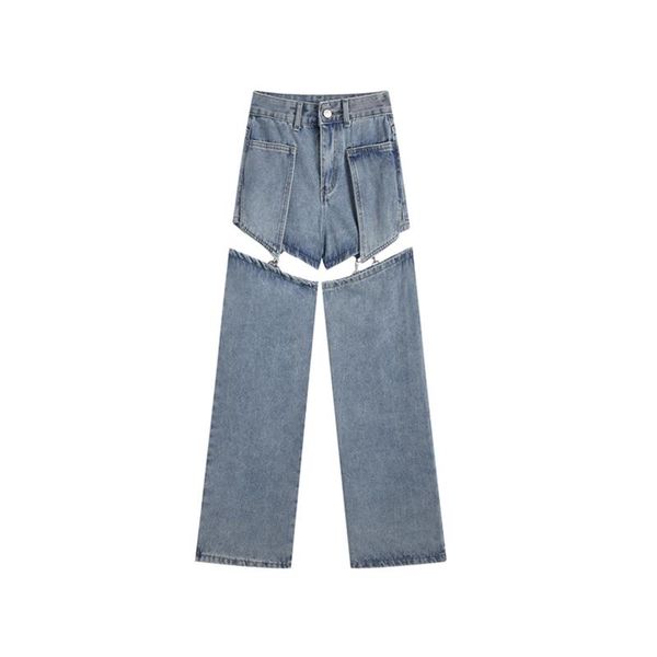 jeans 2022 summer new streetwear jeans woman high waist vintage patchwork hollow detachable denim pants haruku wide long trousers, Blue
jeans 2022 summer new streetwear jeans woman high waist vintage patchwork hollow detachable denim pants haruku wide long trousers, Blue