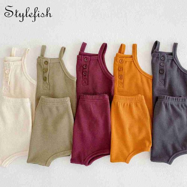 baby waffle set clothing summer sling boy and girl clothes set suit pajamas cotton bodysuit wholesale kids wear l230625, White
baby waffle set clothing summer sling boy and girl clothes set suit pajamas cotton bodysuit wholesale kids wear l230625, White