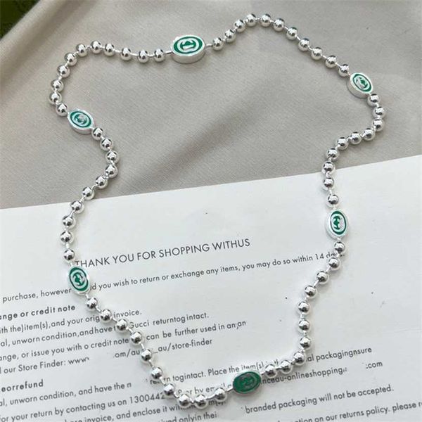 2023 gujia green enamel round beads sterling silver necklace made of old and versatile style sweater chain gift
2023 gujia green enamel round beads sterling silver necklace made of old and versatile style sweater chain gift