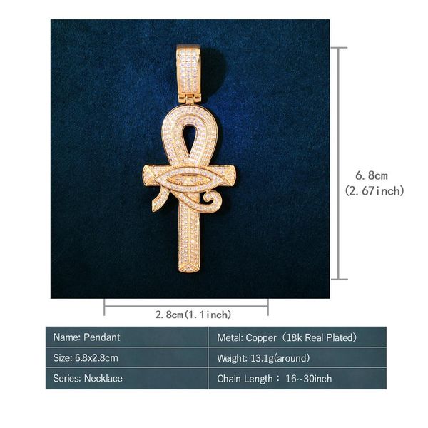 necklaces eye of horus ankh cross pendant necklace chain for men cubic zircon hip hop rock rapper style jewelry, Silver
necklaces eye of horus ankh cross pendant necklace chain for men cubic zircon hip hop rock rapper style jewelry, Silver