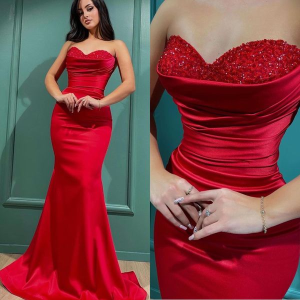 fashion red mermaid prom dresses sequins sweetheart evening gowns pleats formal red carpet long special occasion party dress, Black
fashion red mermaid prom dresses sequins sweetheart evening gowns pleats formal red carpet long special occasion party dress, Black