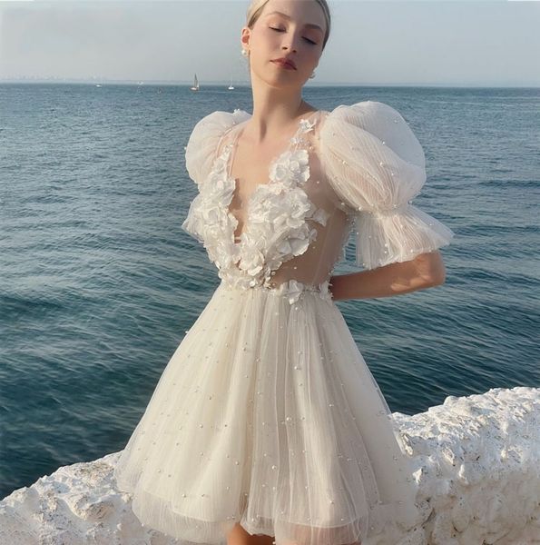modern pearls short wedding dress a line mini puff sleeves bride party gown appliques backless summer beach robe de mariee 2023, White
modern pearls short wedding dress a line mini puff sleeves bride party gown appliques backless summer beach robe de mariee 2023, White
