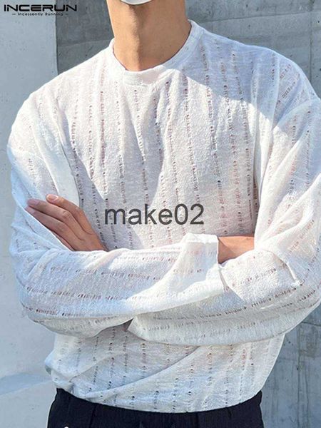 men's plus tees polos fashion men t shirt striped see through oneck long sleeve loose korean men clothing 2023 casual tee s5xl x0621, Black;brown
men's plus tees polos fashion men t shirt striped see through oneck long sleeve loose korean men clothing 2023 casual tee s5xl x0621, Black;brown