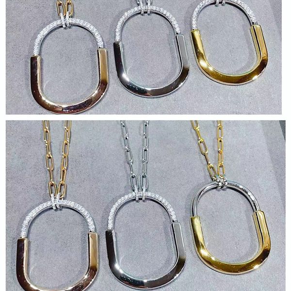 women's designer lock head earrings necklace set fashion luxury pendant girls' holiday gift jewelry factory with box, Silver
women's designer lock head earrings necklace set fashion luxury pendant girls' holiday gift jewelry factory with box, Silver