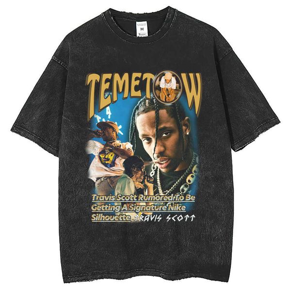 travis scott american street t-shirt hip hop short sleeve loose men's and women's style distressed, White;black
travis scott american street t-shirt hip hop short sleeve loose men's and women's style distressed, White;black