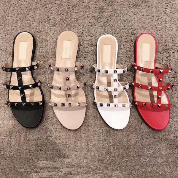 gold slippers for women rivets sandals flat flip flops beach shoes genuine leather summer classics brand women peep toe slipper 35-44, Black
gold slippers for women rivets sandals flat flip flops beach shoes genuine leather summer classics brand women peep toe slipper 35-44, Black