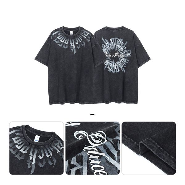 2023 summer shorts men's designer t-shirt fashion casual men tees short sleeve washed retro style print clothes, White;black
2023 summer shorts men's designer t-shirt fashion casual men tees short sleeve washed retro style print clothes, White;black