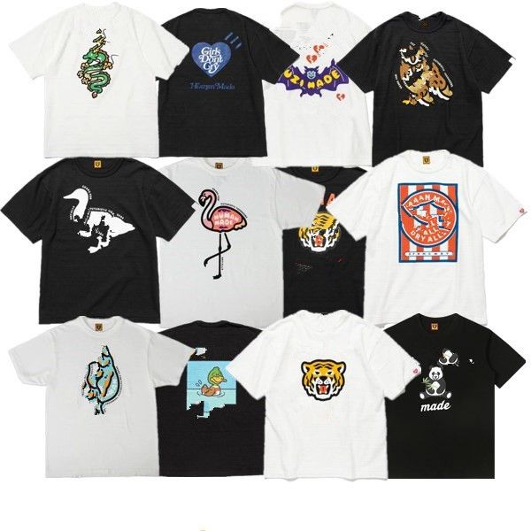 high version of human made japanese fashion brand heavy bamboo cotton loose male couple cylinder short sleeve t-shirt half sleeve, White
high version of human made japanese fashion brand heavy bamboo cotton loose male couple cylinder short sleeve t-shirt half sleeve, White