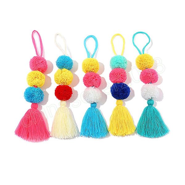 bohemian colorful pompom keychain lovely tassel lanyard keyring handbag pendant accessory women waist wallet key holder ornaments, Silver
bohemian colorful pompom keychain lovely tassel lanyard keyring handbag pendant accessory women waist wallet key holder ornaments, Silver