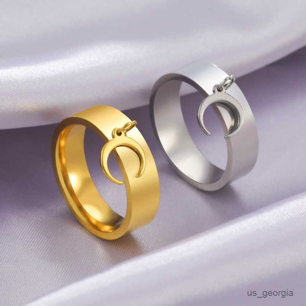 band rings skyrim stainless steel gold color moon pendant rings for women bohemian aesthetic ring 2023 trend party jewelry lover gift r23062, Silver
band rings skyrim stainless steel gold color moon pendant rings for women bohemian aesthetic ring 2023 trend party jewelry lover gift r23062, Silver
