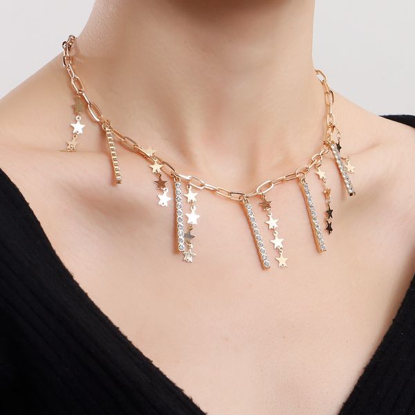niche design tzitzit five-pointed star, diamond-encrusted metal rod necklace, autumn and winter sweater necklace pendant necklace female hig, Silver
niche design tzitzit five-pointed star, diamond-encrusted metal rod necklace, autumn and winter sweater necklace pendant necklace female hig, Silver