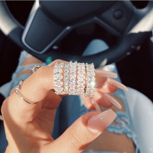 statement eternity band promise ring white gold filled zircon engagement wedding rings for women men party jewelry, Slivery;golden
statement eternity band promise ring white gold filled zircon engagement wedding rings for women men party jewelry, Slivery;golden
