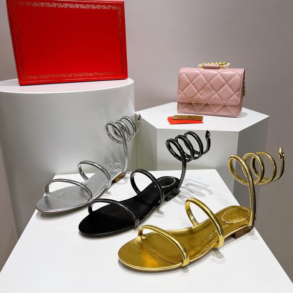 flat open-toed sandals metal wire around ankle sandals designer gorgeous personality women's sandals factory shoes with box, Black
flat open-toed sandals metal wire around ankle sandals designer gorgeous personality women's sandals factory shoes with box, Black