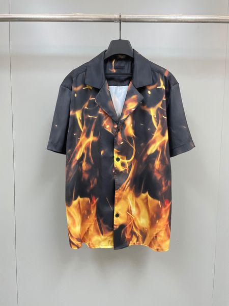 latest summer 2023 designer shirt level flame print design fashion baggy handsome men's shirts, White;black
latest summer 2023 designer shirt level flame print design fashion baggy handsome men's shirts, White;black