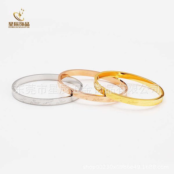 designer new fashion carti lettering bracelet multi-standard stainless steel clasp 18k gold with logo, Black
designer new fashion carti lettering bracelet multi-standard stainless steel clasp 18k gold with logo, Black