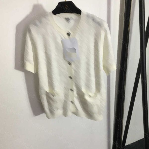 23ss womens knits womens designer clothing logo jacquard short sleeve knitted cardigan womens clothes a1, White
23ss womens knits womens designer clothing logo jacquard short sleeve knitted cardigan womens clothes a1, White
