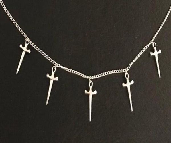 designs fashion long chain necklaces new bohemia punk style silver fives of sword necklace pendants women boho pendants choker jew6672133
designs fashion long chain necklaces new bohemia punk style silver fives of sword necklace pendants women boho pendants choker jew6672133