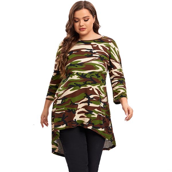 women's plus size tshirt long sleeve camouflage tunic loose elegant autumn hi low swing blouse tshirt clothing women 6xl 230625, Black
women's plus size tshirt long sleeve camouflage tunic loose elegant autumn hi low swing blouse tshirt clothing women 6xl 230625, Black