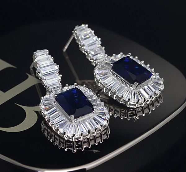 anti allergy brilliant rectangle clear and sapphire blue cz diamond luxury dangle earrings9261378, Silver
anti allergy brilliant rectangle clear and sapphire blue cz diamond luxury dangle earrings9261378, Silver