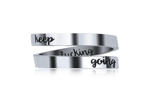 personalized keep going ring gift for men women stainless steel laser side party jewelry gift ring7728246, Silver
personalized keep going ring gift for men women stainless steel laser side party jewelry gift ring7728246, Silver