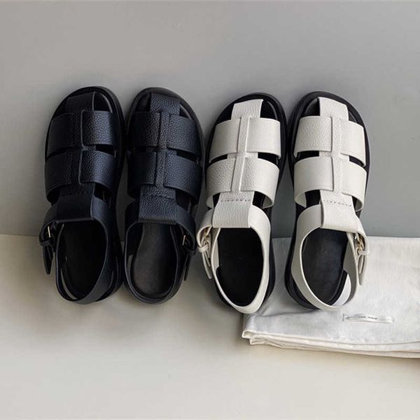 the row the niche caligae sandals women's summer row pig cage shoes leather sponge cake thick soled hand woven hollow shoes, Black
the row the niche caligae sandals women's summer row pig cage shoes leather sponge cake thick soled hand woven hollow shoes, Black