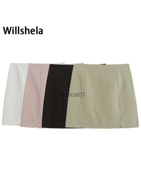 willshela women fashion solid back zipper mini skirts vintage high waist female chic lady short skirts l230621, Black
willshela women fashion solid back zipper mini skirts vintage high waist female chic lady short skirts l230621, Black