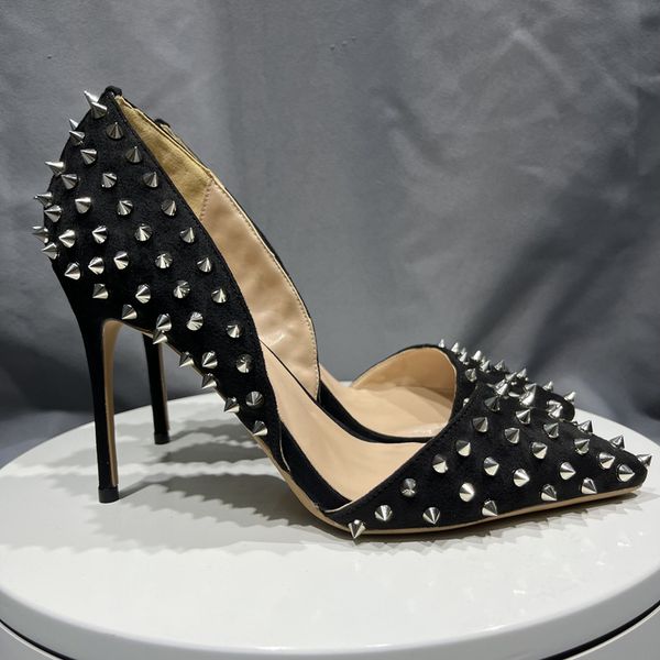 all spike rivets dorsay & two-piece women pumps pointy toe stiletto high heels for shoes woman size 44 45, Black
all spike rivets dorsay & two-piece women pumps pointy toe stiletto high heels for shoes woman size 44 45, Black