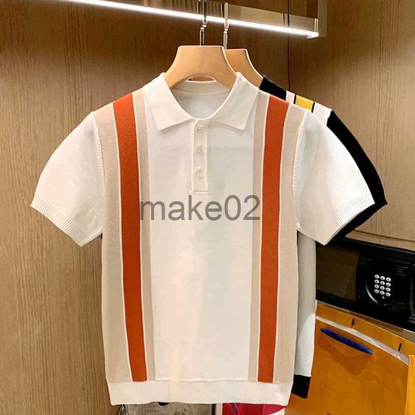 men's casual shirts 2023 men summer new striped patchwork knit shirt men casual lapel pullover shirts male short sleeve slim shirt x062, White;black
men's casual shirts 2023 men summer new striped patchwork knit shirt men casual lapel pullover shirts male short sleeve slim shirt x062, White;black