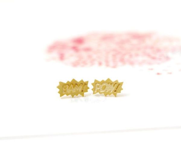 fashion bam and pow stud earrings zinc alloy onomaeia letters stud earring for women whole4798792, Golden;silver
fashion bam and pow stud earrings zinc alloy onomaeia letters stud earring for women whole4798792, Golden;silver