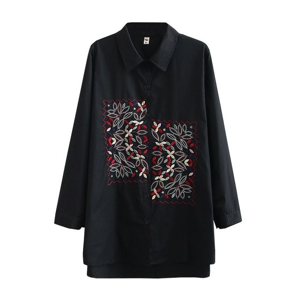 women's plus size tshirt autumn women shirts ladies female long sleeve blouses asymmetric embroidery loose clothing k91 9015 230625, Black
women's plus size tshirt autumn women shirts ladies female long sleeve blouses asymmetric embroidery loose clothing k91 9015 230625, Black