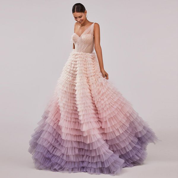 ombre ruffles tiere ball gown evening dresses one shoulder layere tulle prom party gown bead pleat tulle saudi arabic womens robe de novia, Black;red
ombre ruffles tiere ball gown evening dresses one shoulder layere tulle prom party gown bead pleat tulle saudi arabic womens robe de novia, Black;red