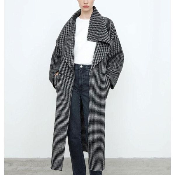 fur grey plaid wool coat women's midlength coat loose autumn winter woolen jacket, Black
fur grey plaid wool coat women's midlength coat loose autumn winter woolen jacket, Black