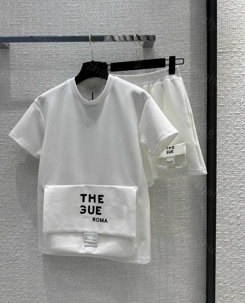 23ss women shorts sets womens designer clothing casual suit large pocket letter logo printed short sleeve t-shirt waistband shorts set women, White
23ss women shorts sets womens designer clothing casual suit large pocket letter logo printed short sleeve t-shirt waistband shorts set women, White