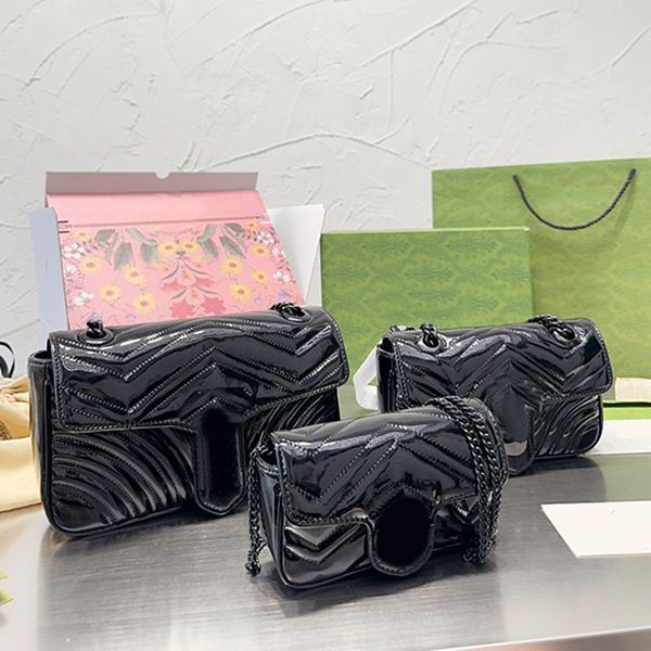 chain shoulder bag marmont crossbody bags women handbags black patent leather classic letter flap closure clutch wallet 3 size
chain shoulder bag marmont crossbody bags women handbags black patent leather classic letter flap closure clutch wallet 3 size