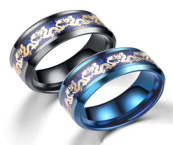 titanium steel dragon rings chain ring black and blue man039s gifts wedding band jewelry size 6136221945, Silver
titanium steel dragon rings chain ring black and blue man039s gifts wedding band jewelry size 6136221945, Silver