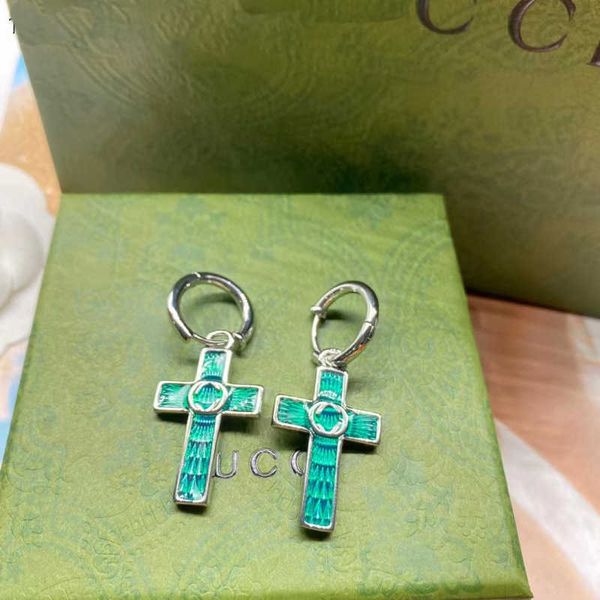new double cross drop glue brass material earstuds silver needle earrings for women, Golden
new double cross drop glue brass material earstuds silver needle earrings for women, Golden