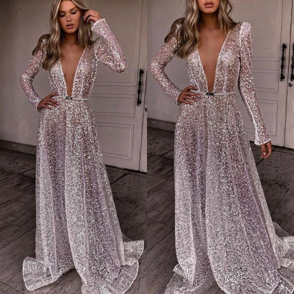 berta a line wedding dresses for bride v neck long sleeves sequins wedding dress vintage vestidos de novia sweep train designer bridal gowns, White
berta a line wedding dresses for bride v neck long sleeves sequins wedding dress vintage vestidos de novia sweep train designer bridal gowns, White