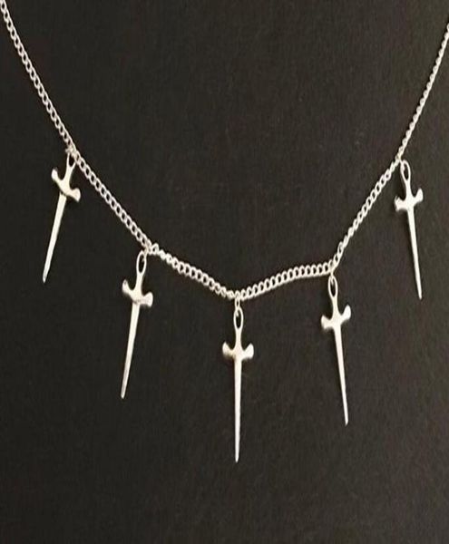 designs fashion long chain necklaces new bohemia punk style silver fives of sword necklace pendants women boho pendants choker jew9062867
designs fashion long chain necklaces new bohemia punk style silver fives of sword necklace pendants women boho pendants choker jew9062867