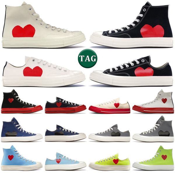 2023 designer canvas shoes 1970s chuck taylors high low all star comme des garcons play black white grey blue red midsole mens trainer outdo, White;red
2023 designer canvas shoes 1970s chuck taylors high low all star comme des garcons play black white grey blue red midsole mens trainer outdo, White;red
