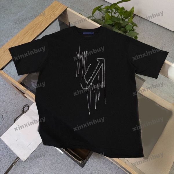 xinxinbuy men designer tee t shirt 23ss paris frequency line embroidery short sleeve cotton women black brown s-xl
xinxinbuy men designer tee t shirt 23ss paris frequency line embroidery short sleeve cotton women black brown s-xl