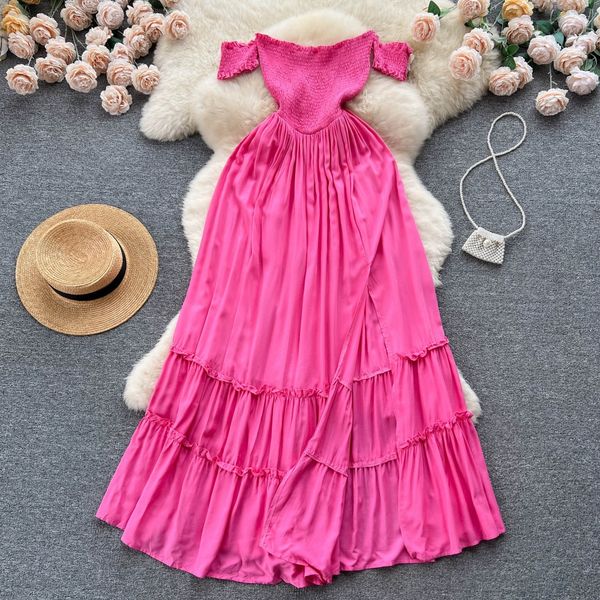 summer new beach resort style long dress french one shoulder bra and waist wrap for a slim and elegant dress, Black;gray
summer new beach resort style long dress french one shoulder bra and waist wrap for a slim and elegant dress, Black;gray