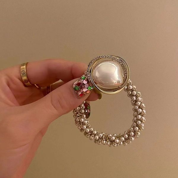 heavy industry pearl hair ring, pearl headrope headwear, new small fashion tie horse tail hair rope, light luxury hair accessories, Silver
heavy industry pearl hair ring, pearl headrope headwear, new small fashion tie horse tail hair rope, light luxury hair accessories, Silver