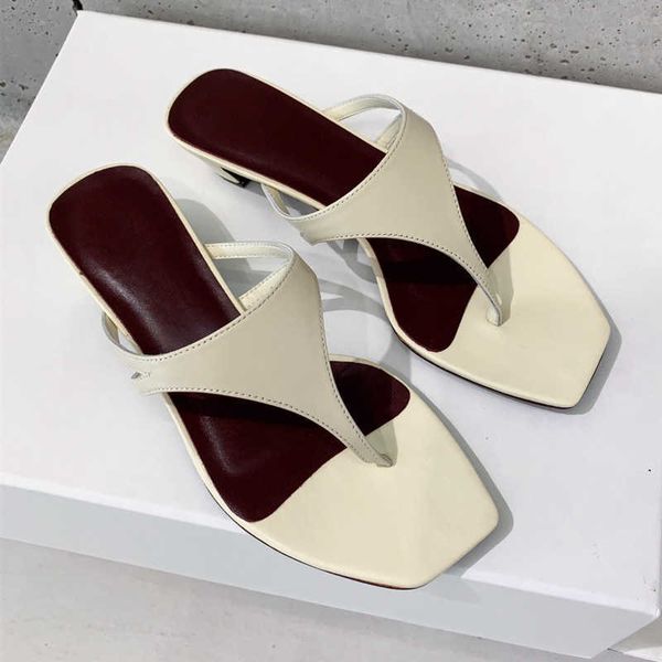 the row the * row shoes french square head clip toe sandals leather minimalist versatile outwear mid heel flip flops for women, Black
the row the * row shoes french square head clip toe sandals leather minimalist versatile outwear mid heel flip flops for women, Black