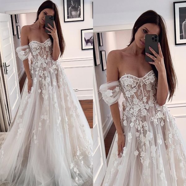 vintage a line wedding dresses for bride off shoulder appliques tulle wedding dress sweep train backless long designer bridal gowns, White
vintage a line wedding dresses for bride off shoulder appliques tulle wedding dress sweep train backless long designer bridal gowns, White