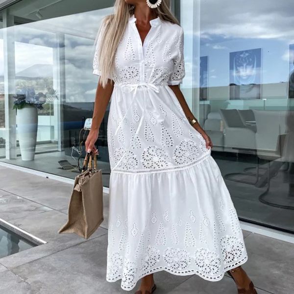 basic casual dresses elegant lace embroidery stitch pleated womem fashion stand collar buttonup linen party dress chic hollow formal 230625, Black;gray
basic casual dresses elegant lace embroidery stitch pleated womem fashion stand collar buttonup linen party dress chic hollow formal 230625, Black;gray