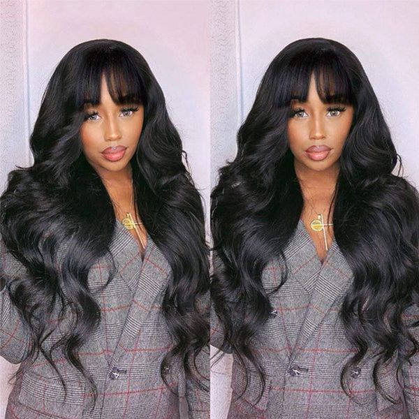 new product body wave human hair wigs with bangs 26 inch full machine made wig brazilian wavy short bob human wigs for women, Black;brown
new product body wave human hair wigs with bangs 26 inch full machine made wig brazilian wavy short bob human wigs for women, Black;brown