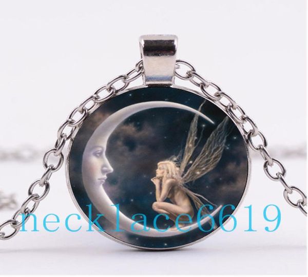 10pcs moon fairy necklacependantchristmas giftbirthday giftcabochon glass necklacesilverblack fashion jewelry r9727038049, Silver 
10pcs moon fairy necklacependantchristmas giftbirthday giftcabochon glass necklacesilverblack fashion jewelry r9727038049, Silver