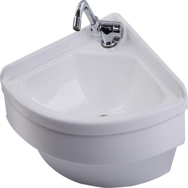 white acrylic triangular sink basin 380*380*180mm boat caravan rv camper gr-y003