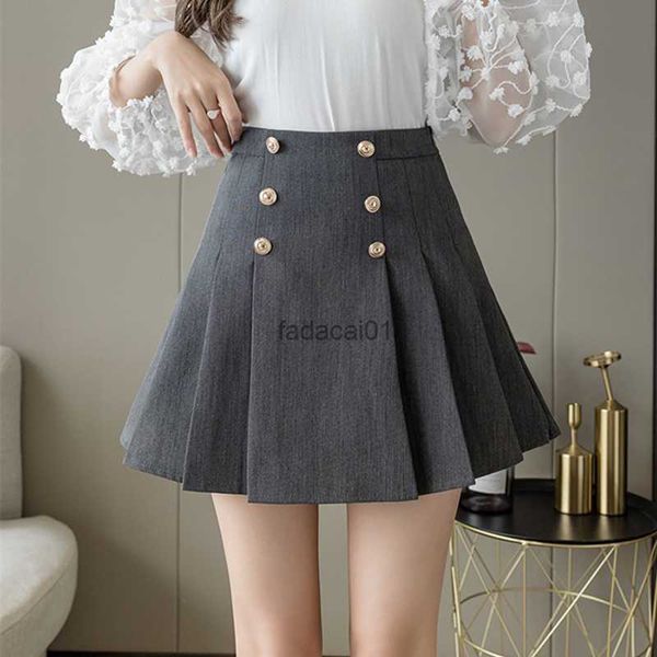 double breasted pleated short skirts casual office lady mental button high waist slim suit mini skirt women elegant skirt n082 l230621, Black
double breasted pleated short skirts casual office lady mental button high waist slim suit mini skirt women elegant skirt n082 l230621, Black